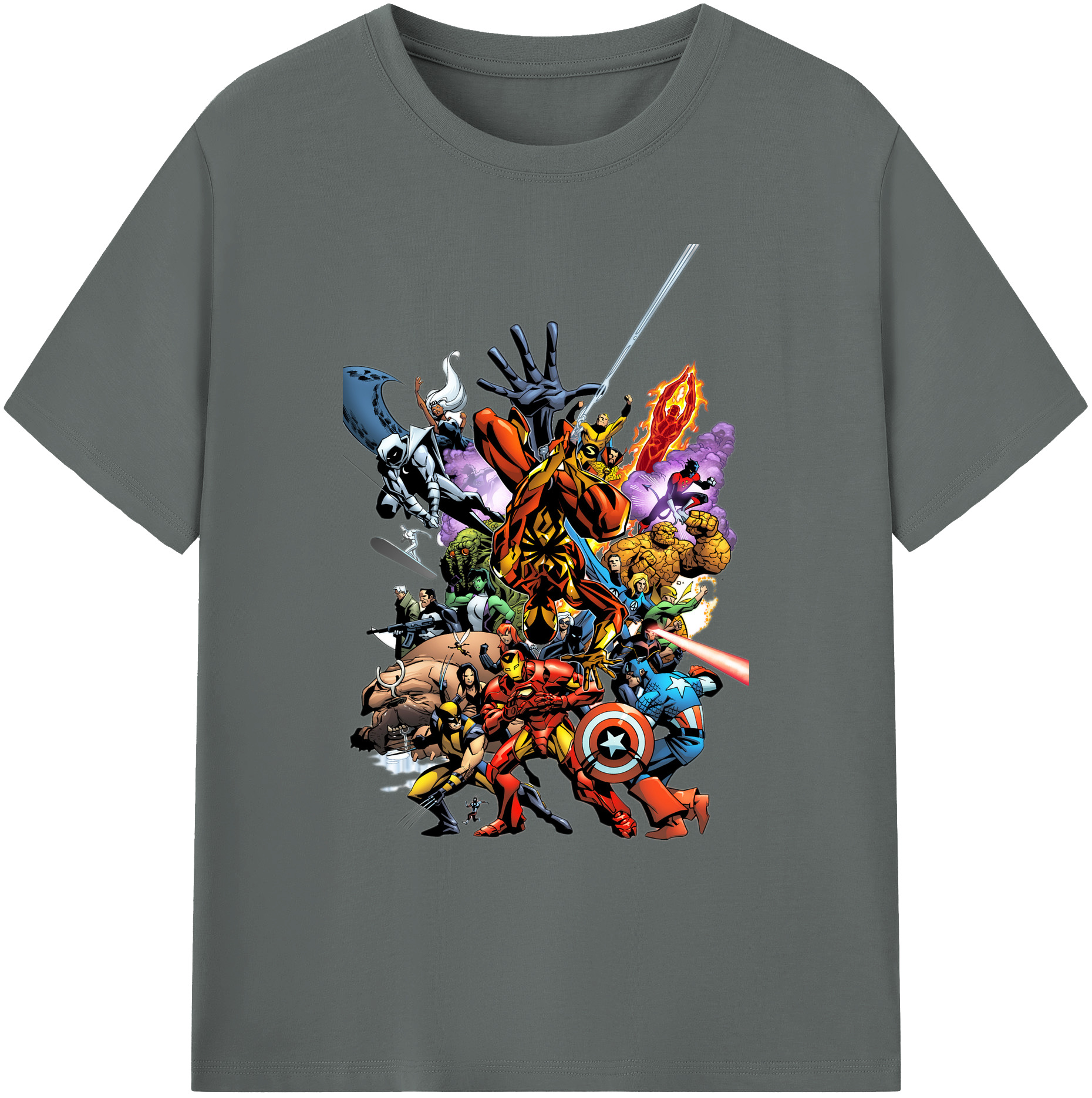 （画像用） アベンジャーズ The Avengers 綿100％ メンズ半袖Tシャツ｜肌触りやわらか＆通気性